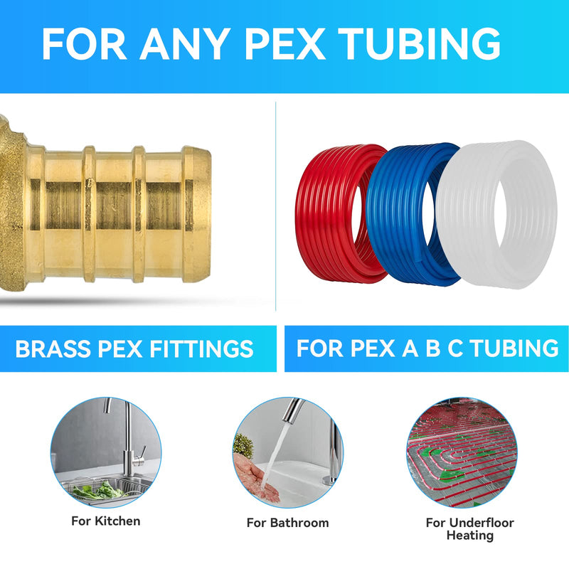 10PACK GUOFIS PEX Crimp Elbow Fitting,1-Inch(PEX1807062-10) 10Pack