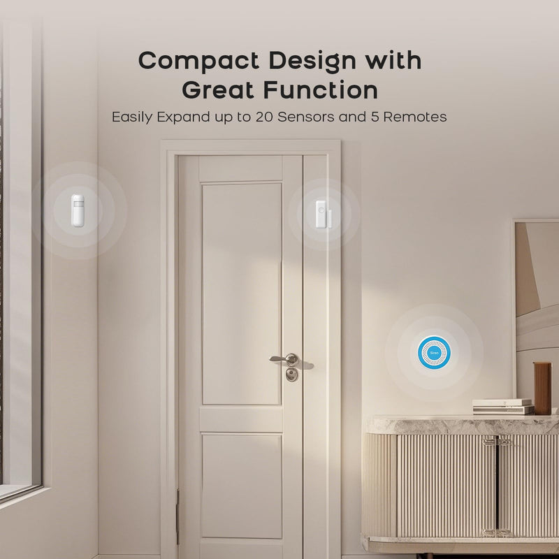 PGST Home Alarm System,Smart Home Security Systems with Instant Tuya App Alerts,8 Pieces Door Alarm Kits Siren Hub with Motion and Door Sensors,Remote,Work with Alexa for Villa,Apartment,Kids Safety 8 PIECE KITS