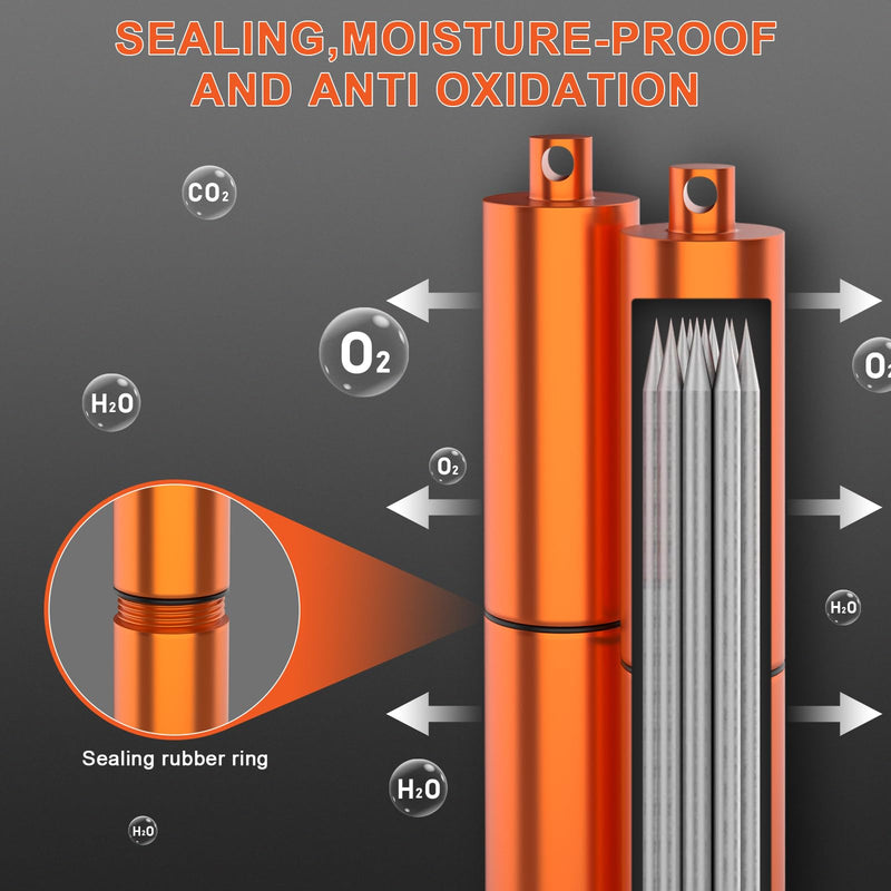 3 Pcs Electrode Rod Storage Tube,Ybenlld Welding Rod Holder,Portable Aluminum Welding Rod Container,Orange