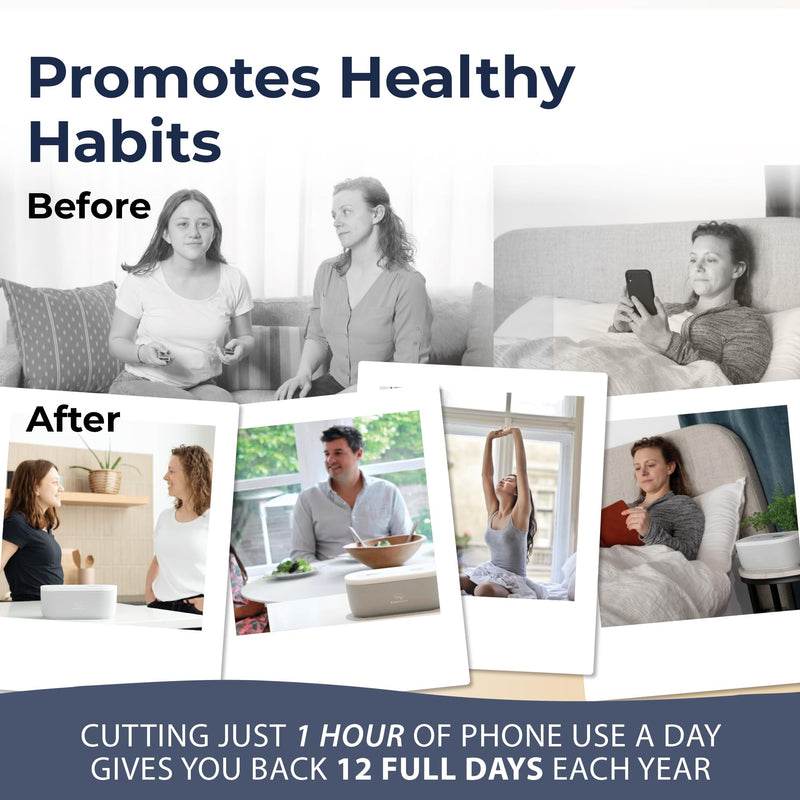 Mindsight Timed Lock Box | Unplug from Phones, Video Games, Social Media, Snacks & Cravings | 3 Modes based on Willpower | Easy to Use | Out of Sight ~ Out of Mind | Boost Your Mental Wellness Standard Glacier Gray