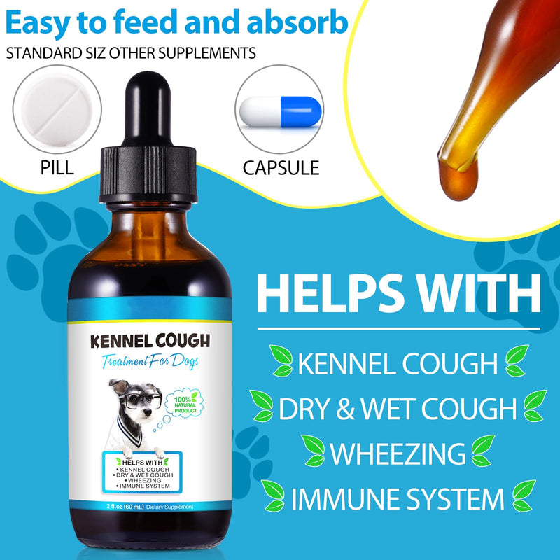 Kennel Cough Treatment for Dogs, Kennel Cough Herbal Drops, Dog Cough Relief - Dog Seasonal Allergy Relief, Dog Itch Relief, Support Dog Cough Care About Dry, Pet Cough Relief - 2.02 Fl.oz / 60 ml Bacon Flavor - PawsPlanet Australia