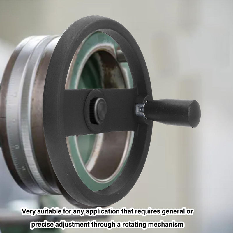 Round Hand Wheel Revolving Knob Handle 2 Spoked Lathe Milling Machine Grinder Handwheel 16mm Center Hole 160mm Outer Diameter
