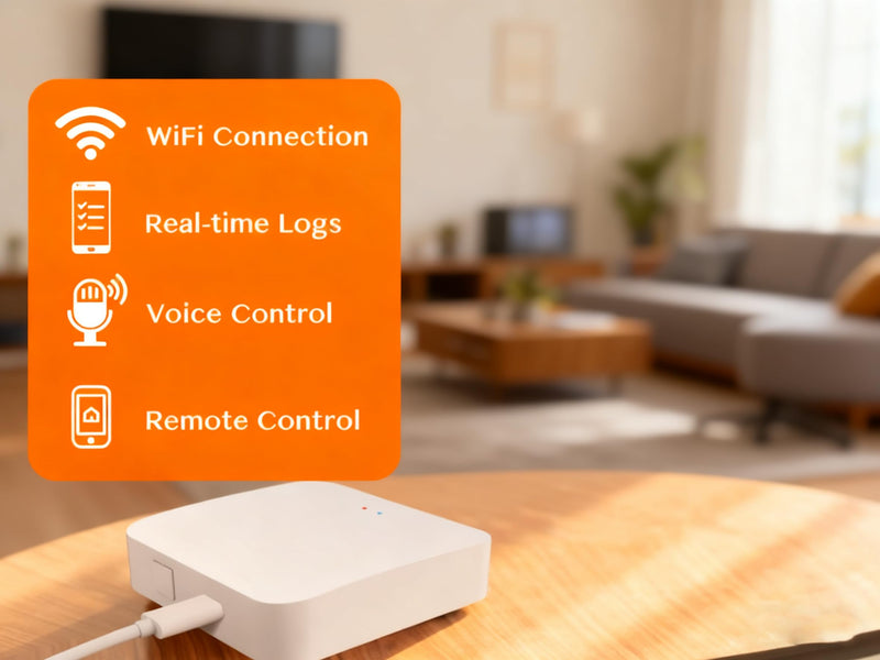 Smart Tuya WiFi Gateway Hub Compatible with Tuya Smart Lock, Remote Access Door Lock Control Device with Alexa Voice Integration, White