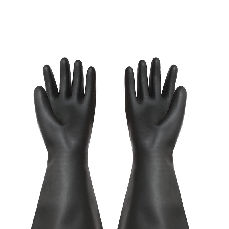 Heavy Duty Sandblasting Gloves 27.5" Rubber Gloves for Sandblaster Protective Safety Work Black Striped