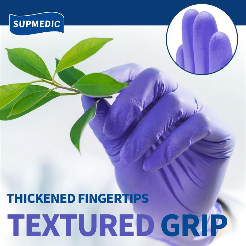 Nitrile Exam Gloves, Powder-Free Latex-Free Food Safe Cleaning First Aid Disposable Medical Glove, Purple 100 Pcs Large (Purple)