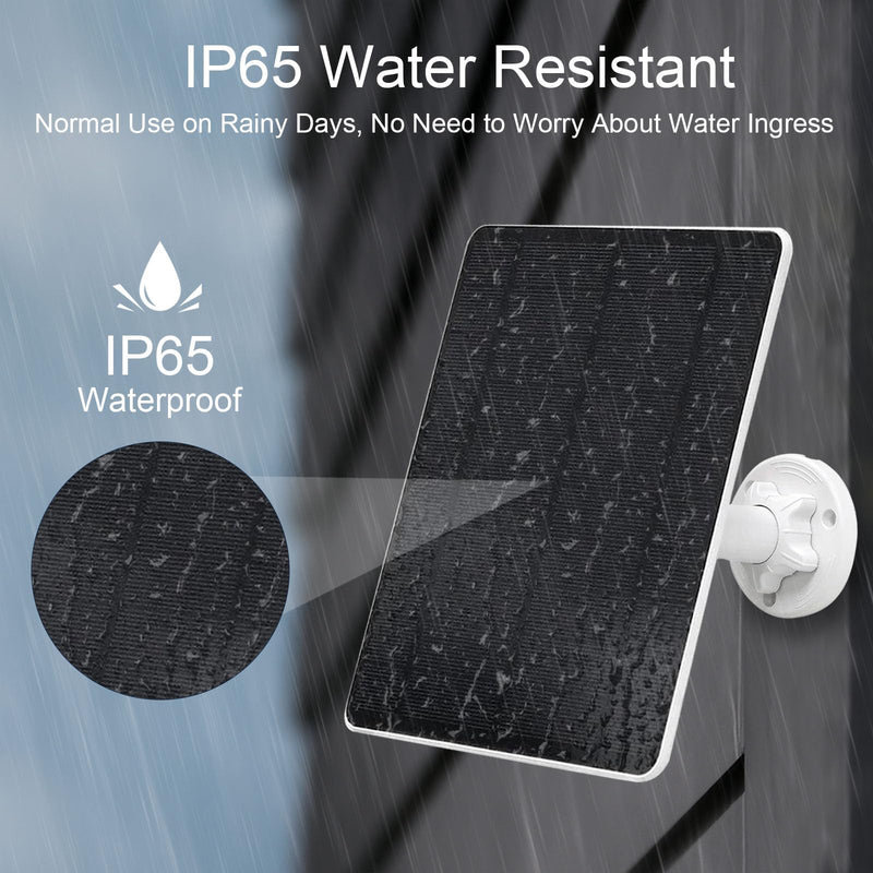 Solar Panel for Simplisafe Outdoor Camera Series 2 Wireless and Wired, IP65 Waterproof, 360° Adjustable Panel, Easy Setup, Keeps Camera Charged All Day — No Need to Replace Batteries Frequently