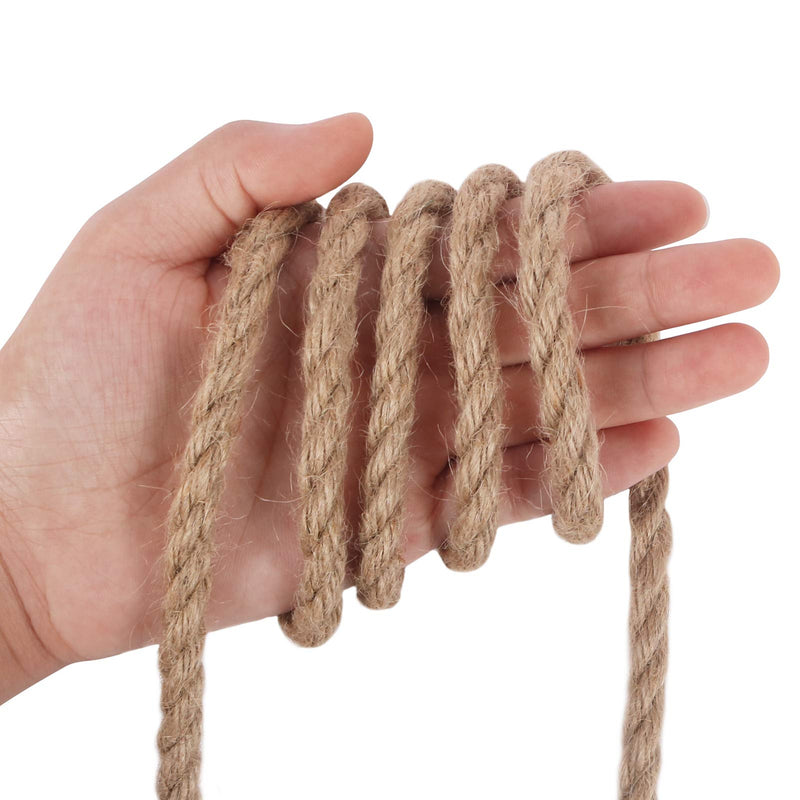 Vivifying Jute Rope, 50 Feet 8mm Natural Heavy Duty Twine for Crafts, Cat Scratch Post, Bundling and Hanging 8MM / 50 Feet