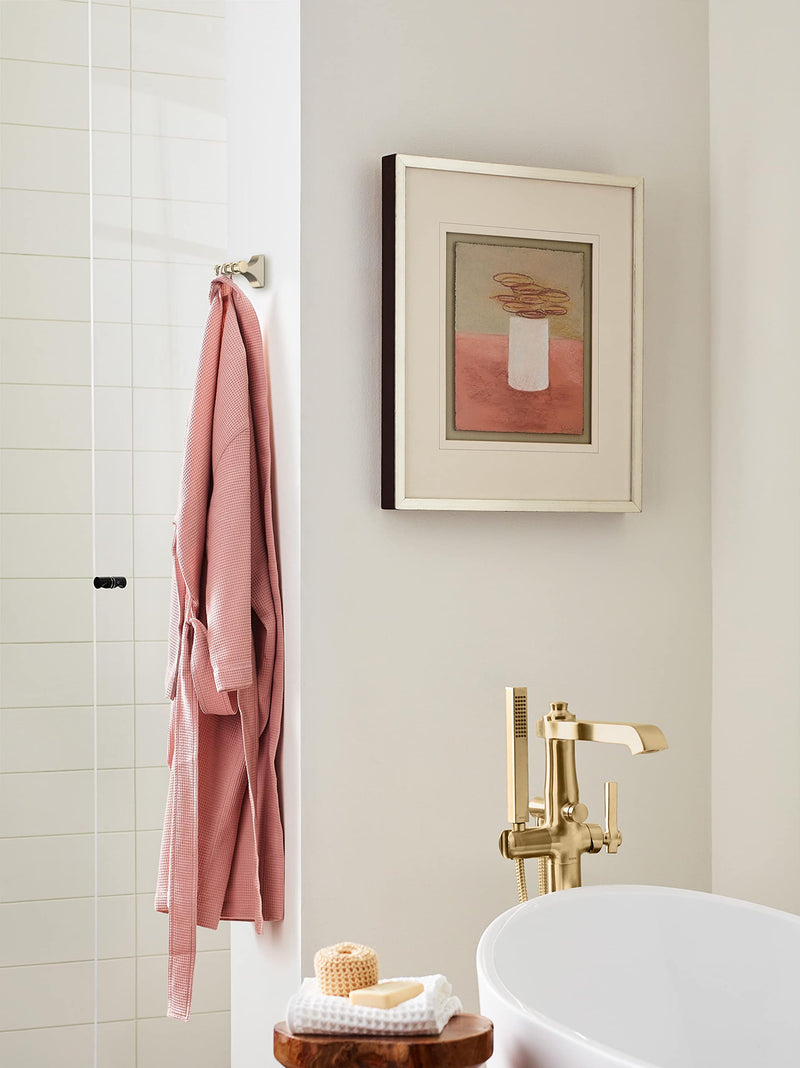 Amerock BH36050BBZ | Golden Champagne Double Robe Hook | 2-15/16 inch (75 mm) Length Towel Holder | Davenport | Towel Hook for Bathroom | Bathroom Hardware | Bath Accessories
