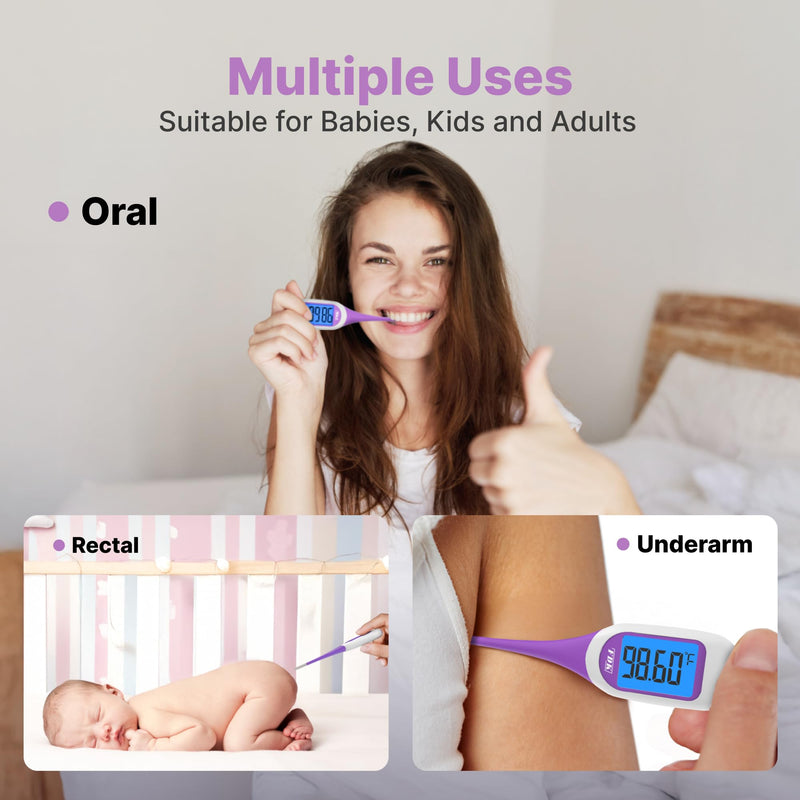 FDK Basal Body Thermometer for Ovulation, Large Dual-Color Backlit Display & 1/100th Degree High Precision, Accurate BBT Thermometer with Memory Recall Fertility Thermometer for Women Natural Tracking