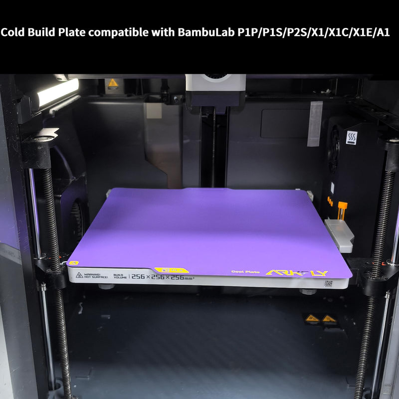 Immdinogo for Phaetus Cool Build Plate 257x257mm for BambuLab P1P/P1S/P2S/X1/X1C/A1: Dual Sided Smooth Texture Spring Steel Sheet Keep Printing 720H Saving Energy 42kwh Purple 3D Printer Platform
