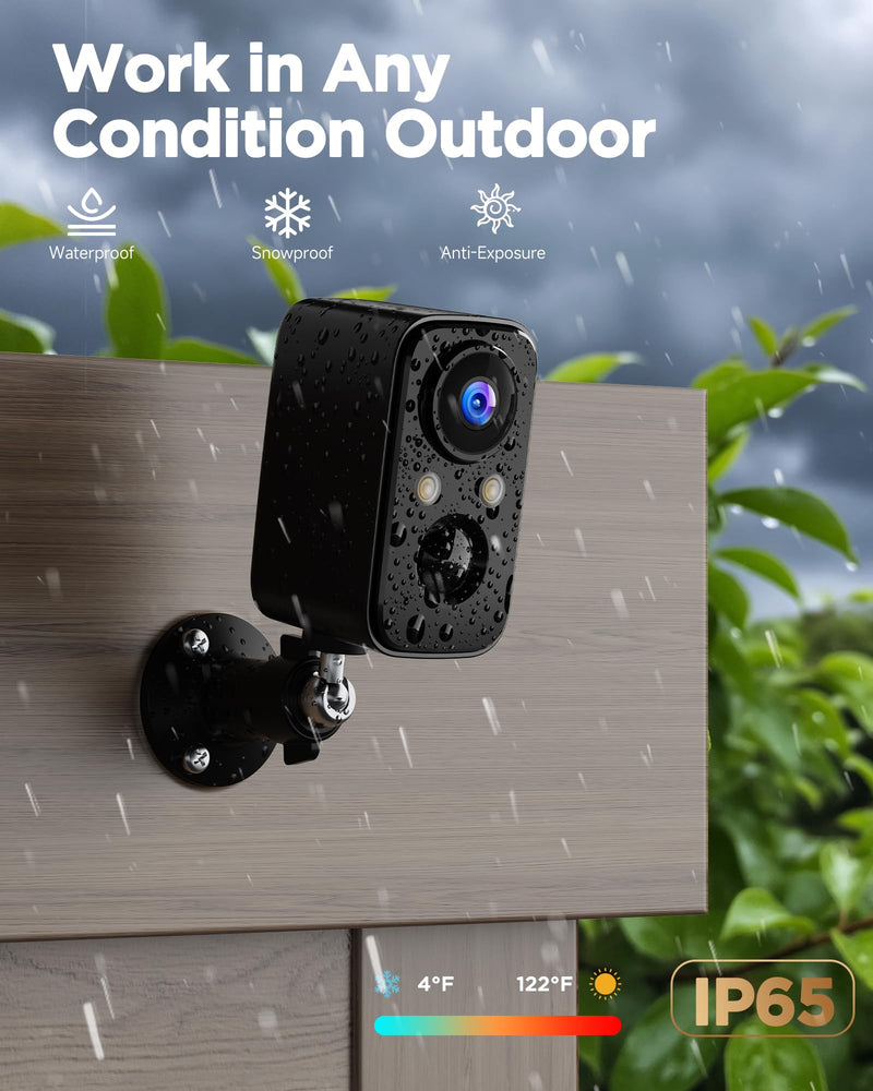 Security Cameras Wireless Outdoor Battery: 2K WiFi Camera Indoor for Home Security System - House Cameras with Motion Sensor - Support SD Card/Cloud Storage