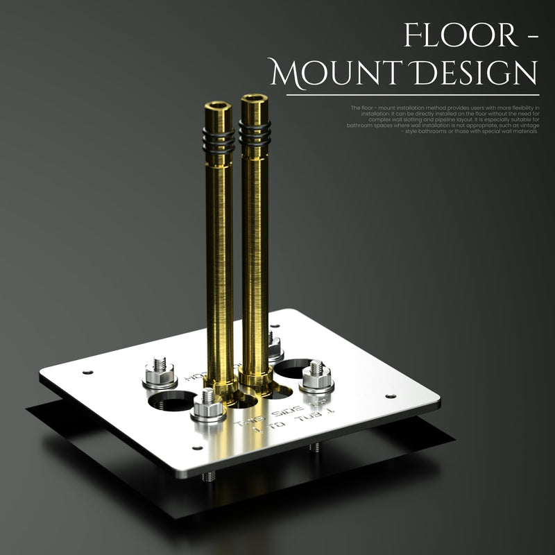 R4700-FL Floor-Mount Rough-in Valve for Freestanding Tub Filler, Stainless Steel Tub Filler Rough-in Valve Compatible with Delta Tub & Shower Faucets