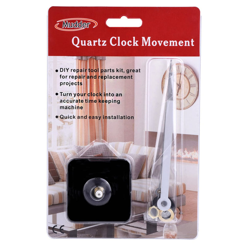Silence Quartz Clock Movement, 11/25 Inch Maximum Dial Thickness, 4/5 Inch Total Shaft Length (White)