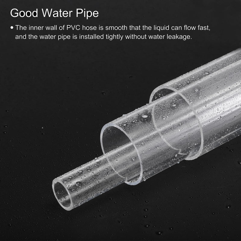 MECCANIXITY 1 1/4 Inch Clear PVC Rigid Tube Round Pipe 25.6mm ID 32mm OD 14" High Impact for Water Pipe, Aquarium, Fish Tank, Greenhouse Garden, Clear 25.6mm x 32mm - NewNest Australia