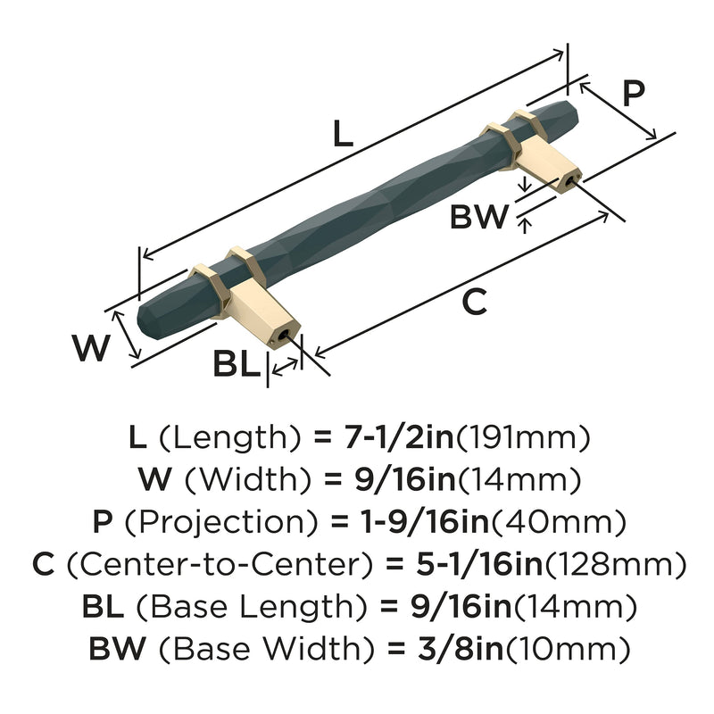 Amerock | Cabinet Pull | Black Bronze/Golden Champagne | 5-1/16 inch (128 mm) Center-to-Center | London | 1 Pack | Drawer Pull | Drawer Handle | Cabinet Hardware