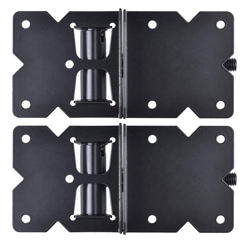 Self Closing Gate Hardware Hinges Heavy Duty for Wooden/Vinyl/PVC Fences,90 Degree Adjustable, with Installation Screws and Swing Adjuster Tool,2 Pack/Set,Black Black