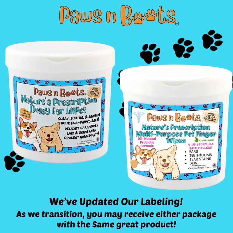 Multi-Purpose All-Natural Pet Finger Wipes, Organic, Safe, Non-Toxic Formulated Pre-Moistened Wipes. Remove Plaque & Whiten Teeth, Clear Ear Wax/Dirt Buildup, Soothe Dry Skin Folds, Remove Tear Stains - PawsPlanet Australia