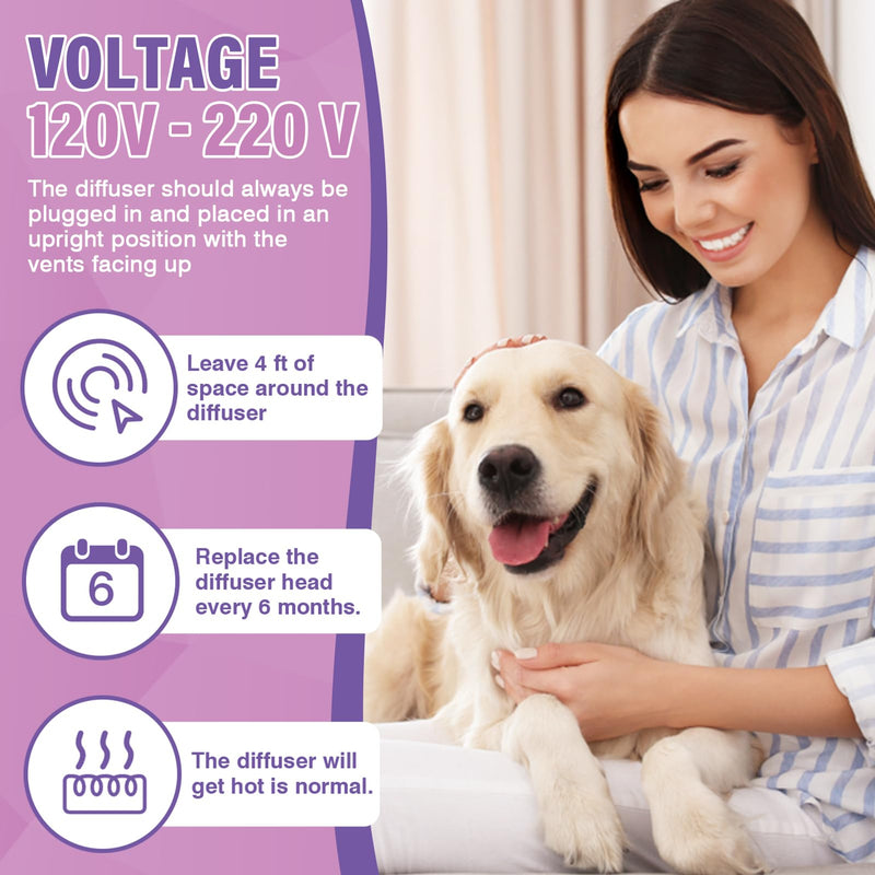 Dog Pheromones Calming Diffuser 3 in 1 Advanced Kit Appeasing Pheromone Diffuser to Calm Pet (1 Plug in+2x48ml Refill) for Anxiety Relieve Relief Reduce Aggression Fighting Stress (Tasteless) Tasteless
