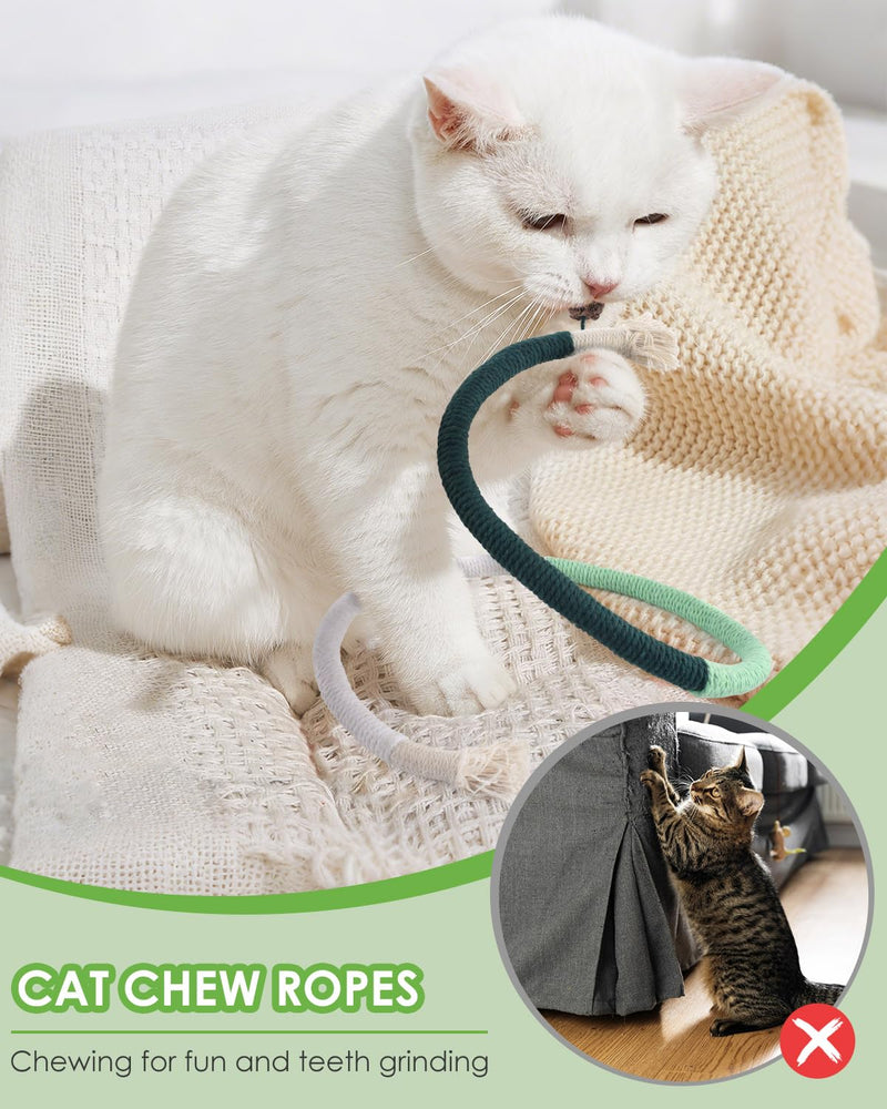 TINDTOP Cat Chew Toys, Silvervine Chew Sticks with 2 Pack Chew Ropes | for Kittens Teeth Cleaning, Increase Appetite, Aggressive Chewers Cat Dental Toy 14 Pack