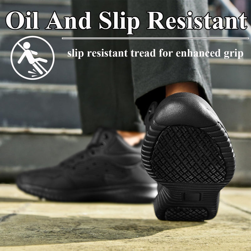 Non Slip Work Boots for Men Oil Resistant Food Service Shoes Comfortable Slip On Chef Shoes for Restaurant Hospital 10.5