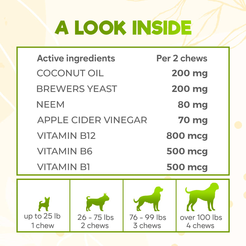 ZENO Flea and Tick Prevention Chewables for Dogs - 150 Chews - Flea & Tick Control - Oral Dosage - Chicken Flavor