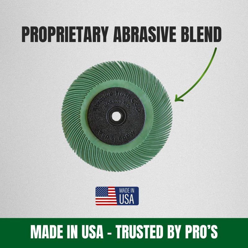 6" Radial Wheel Brush, 50 Grit, Made in USA by Abrasive Brush Corporation