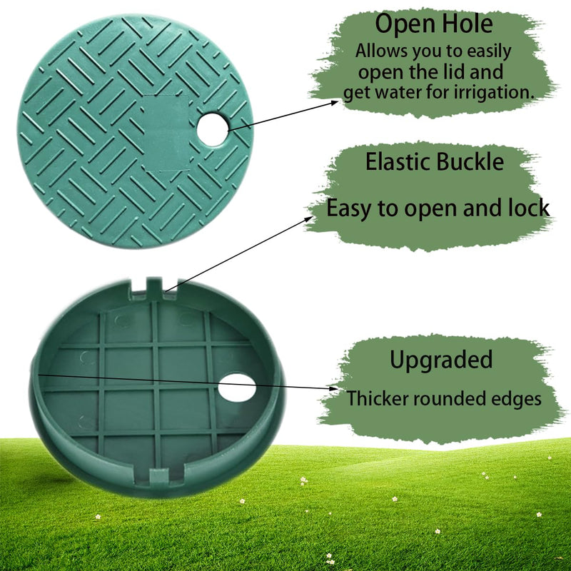 2PCS Sprinkler Valve Cover Irrigation Valve Box Cover Lid for Sprinkler Irrigation System Round Valve Overlapping Covers for Garden Outdoor Lawn Yard Sprinkler(6in) 6inch