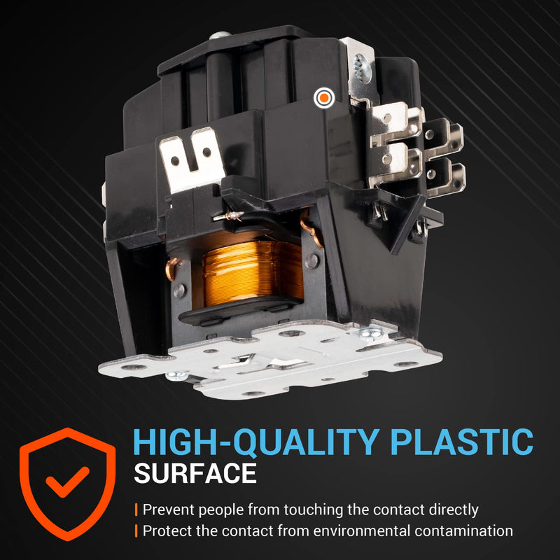 BlueStars Ultra Durable C130A 1 Pole Contactor 40 Amp 24VAC Coil - Compatible with Relays, Air Conditioner, Heat Pump, Refrigeration Systems 1 Pole - 40 Amp - 24VAC