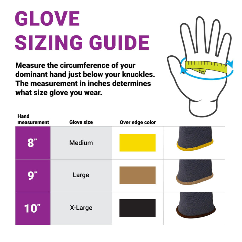 Armor Guys Extraflex Protective Work Gloves - Abrasion Resistant For Women and Men with MicroFoam Nitrile Palm Coating - ANSI 3, L, 12 Pairs 12 Pairs (Large)