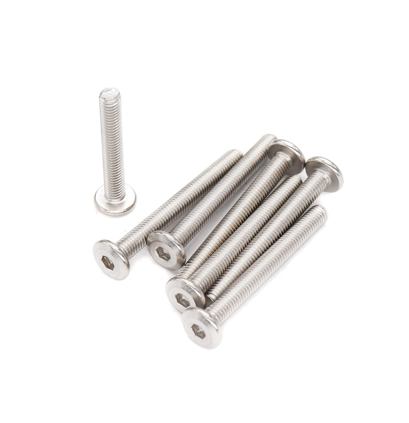 binifiMux 10pcs M6 x 40mm Flat Socket Cap Allen Bolts Rivet Screws Connecting for Furniture 304 Stainless Steel