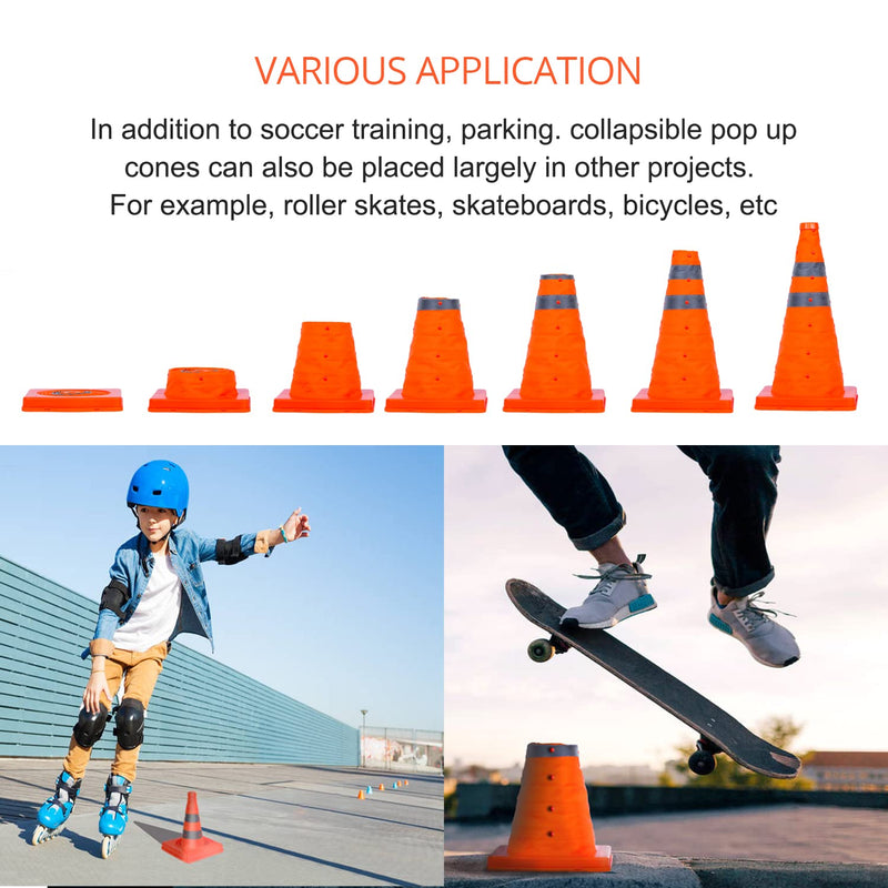 18 inch Collapsible Traffic Cones, Safety Cones with Reflective Collars, Multi Purpose Pop Up Extendable Road Safety Cone by GUARDLEAD 18 inch 1