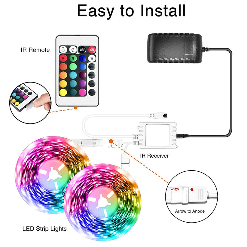 dalattin Led Lights for Bedroom 100ft,Smart Led Strip Lights with App Control Remote Control, RGB LED Light Strips,Music Sync Color Changing Room Decoration Party,Halloween Decor(2 Rolls of 50ft) 100FT(Bluetooth)