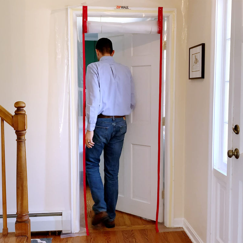ZIPWALL ZipDoor ZDS Standard Dust Barrier Zipper Door Kit, 1 Pack, Red Standard Zipper Door Kit