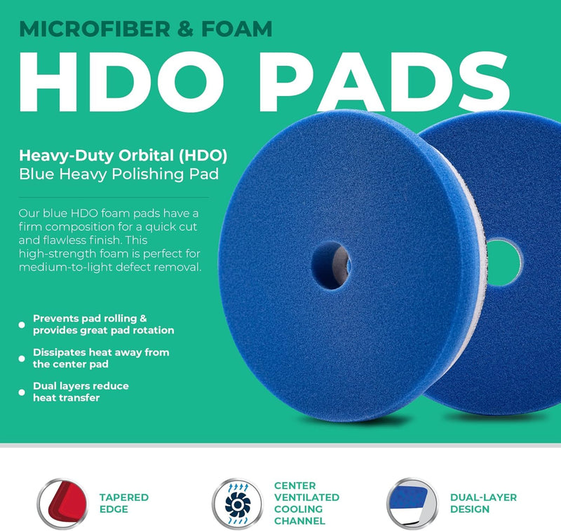 Lake Country 6.5" HDO Orange Foam Polishing Pad (1-Pack) – Premium Heavy Duty Orbital Polishing Pad for Painted Surfaces – Fits 6" Backing Plate 6.5" Orange Polishing Pad
