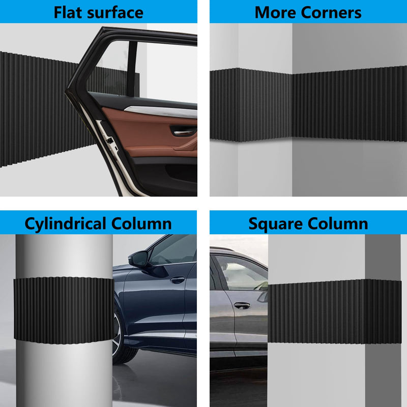 Spurtar Thick Garage Wall Protector Garage Parking Aid, 79" L x 8" W x 3/5" Self-Adhesive Car Door Protector, Wavy-Mat Wall Padding, Vehicle Door Edge Guards, Bumper Guards Protection Pads 1 Piece - 79" × 8" × 0.6"