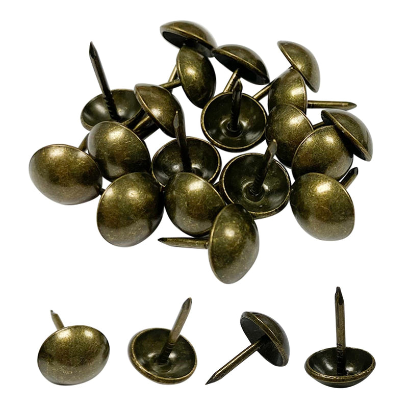Maozaa Upholstery Tacks, Furniture Tacks Nails for Upholstery Decorative, 100 pcs 7/16 Inch Upholstery Tacks for Furniture Sofa, Decorative Tacks Antique Brass