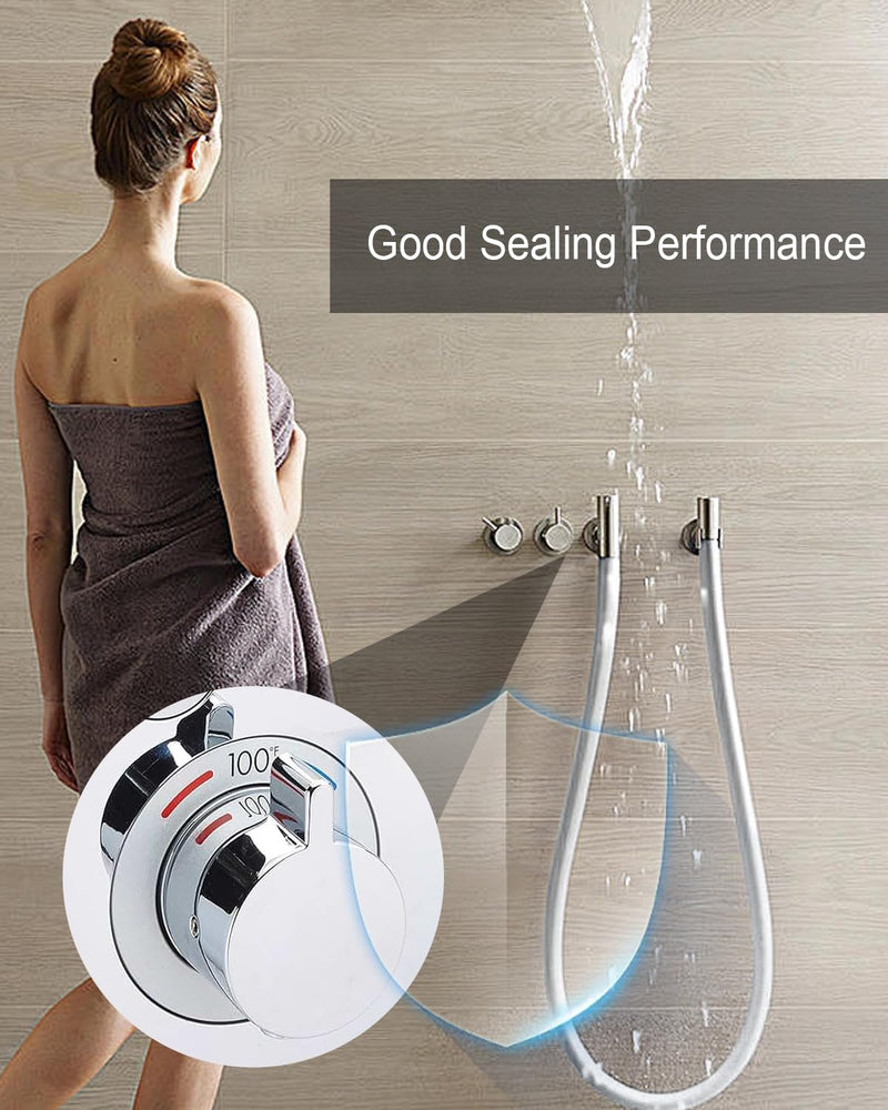 2 Pcs 96987 Stop Tube and Temperature Limit Stop Kit Fit for MOEN Posi-Temp Single Handle Tub Shower Faucet Valve Cartridge, Chrome Shower Handle Replacement