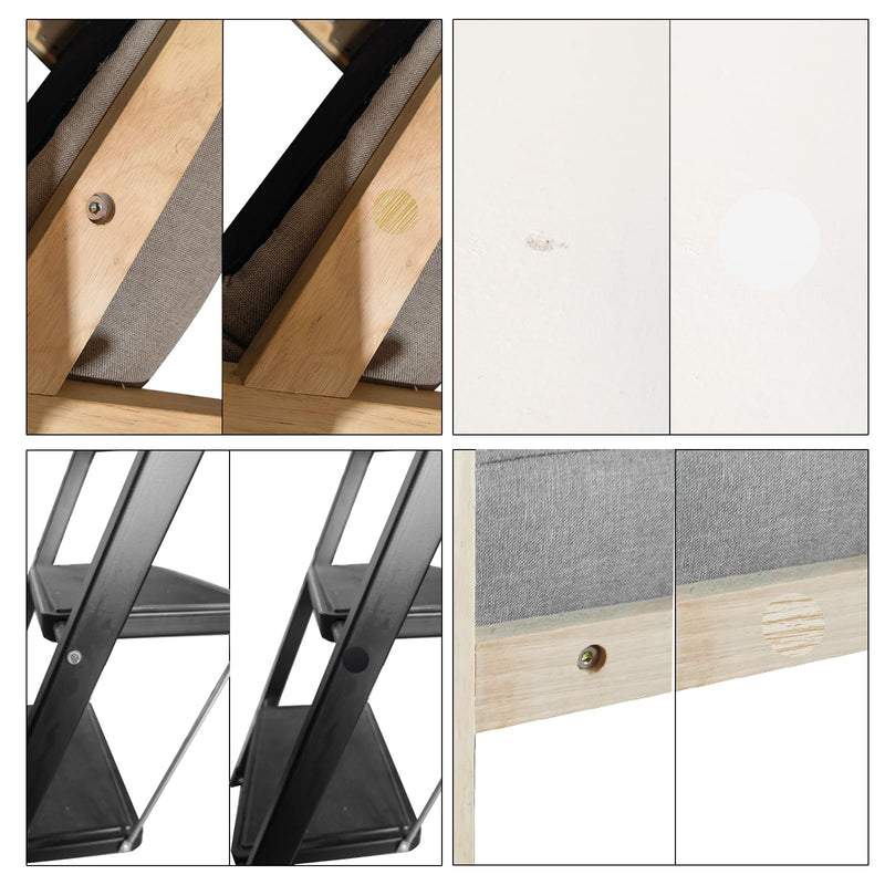 580 Pieces Self-Adhesive Screw Hole Stickers PVC Cover Caps Dustproof for Wooden Furniture Cabinet 12mm, 15mm, 21mm 6 Sheets White