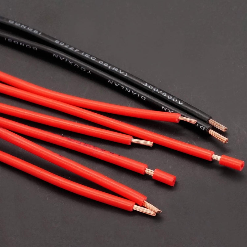 Twidec/20Pcs 4.8mm and 6.3mm Female Spade Crimp Terminal with Insulating Sleeve and Wire Red + Black Female Spade Quick Splice Assortment Kit 4.8mm+6.3mm