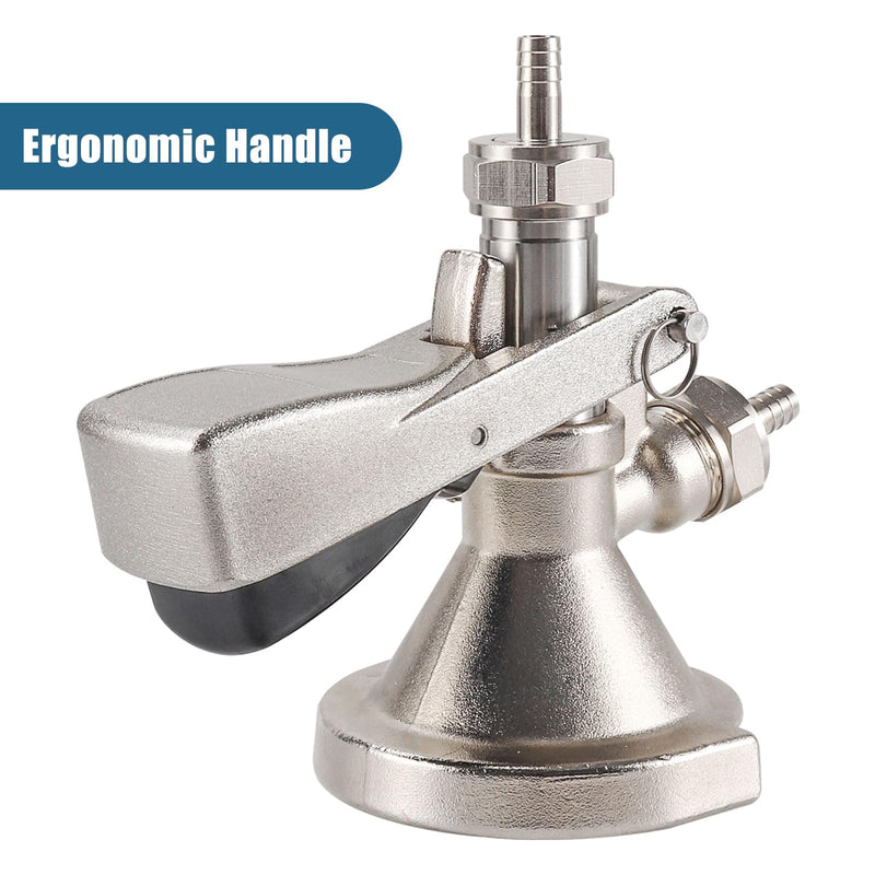 A type Keg Coupler German Slider A System Keg Coupler Stainless Steel Probe Beer Keg Tap for German A system Keg Coupler with Relief Valve Beer Barrel Coupler Kegerator Parts Includes stainless steel clamps