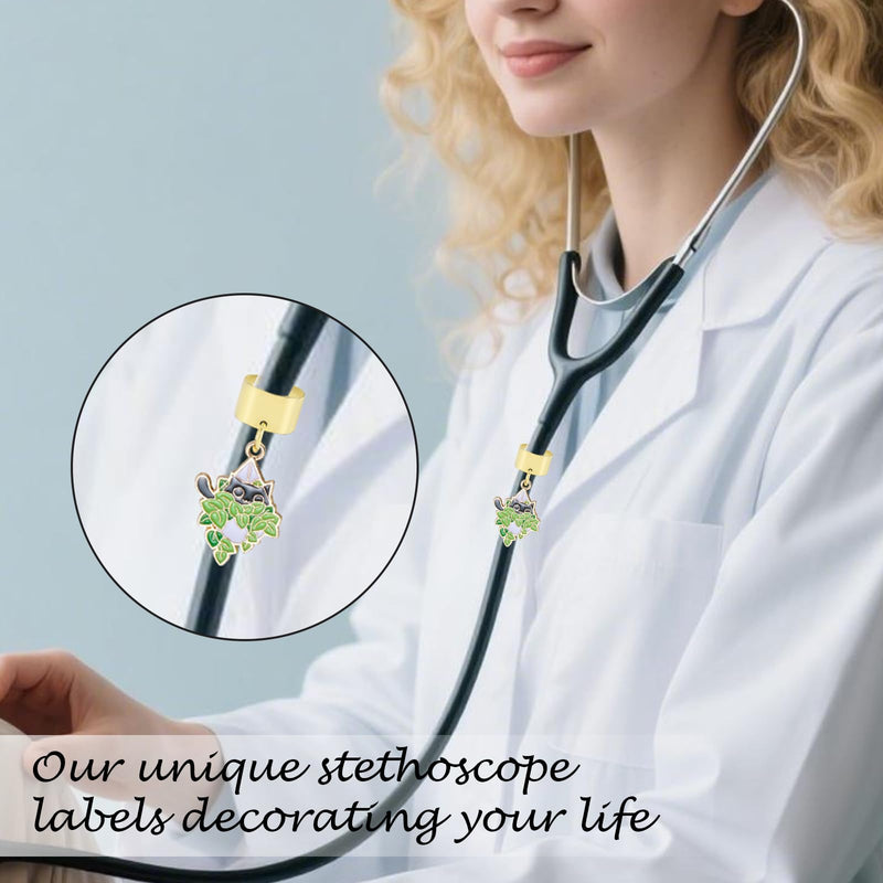 9 Pcs Stethoscope Charms for Nurses Personalized Stethoscope Charm with Assorted Potted Animal Pendants Gifts for Nurse Graduates Doctor Surgeons and Medical Assistant