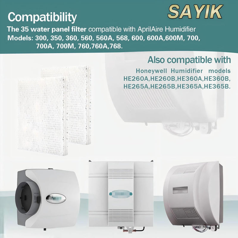 35 Water Panel Humidifier Filter Replacement for Aprilaire 350 560 560A 568 600 600A 600M 700 700A 700M 760 760A,Model 35 02 Replacement Filter for Aprilaire 600 Series 2Pcak