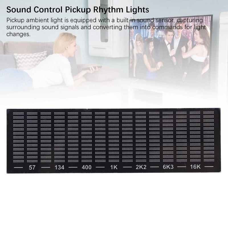 VBESTLIFE Music Spectrum LED Light, LED Sound Controlled Real Music Spectrum Display Pickup Ambient Light Atmospheric Rhythm Light Module for Home Theater, KTV, Bar