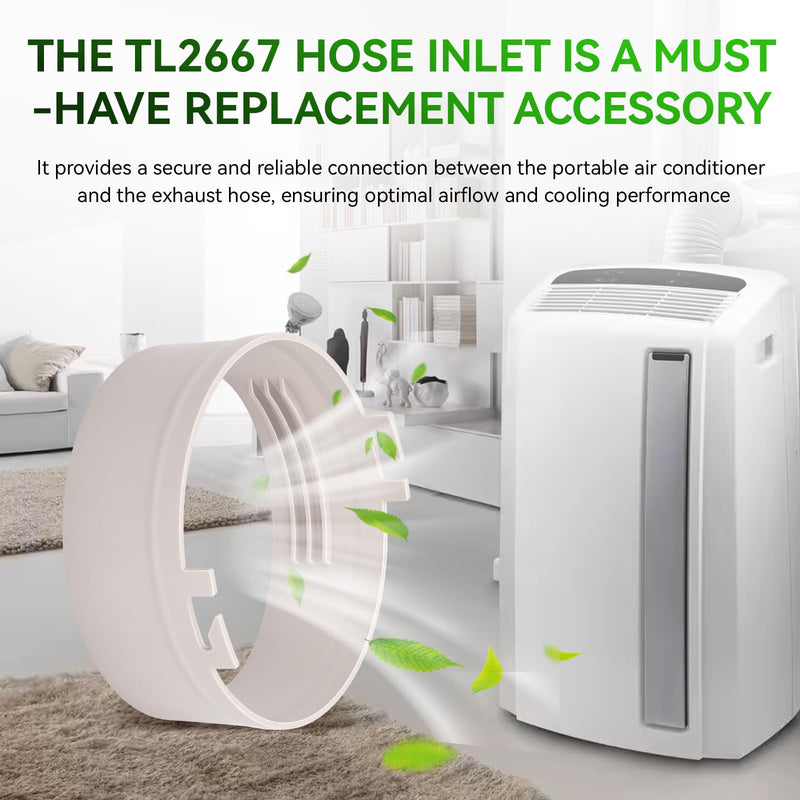 2 Pack TL2667 Hose Inlet for Delonghi Portable AC Exhaust Hose