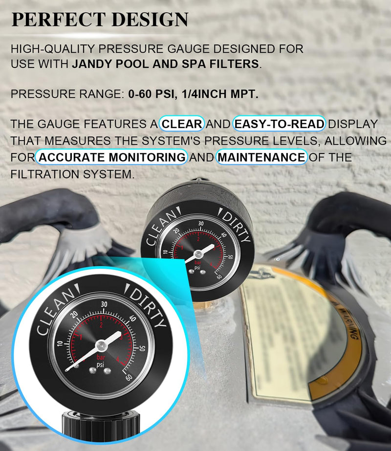 Upgraded Brass Insert R0357200 Air Gauge Release Valve Assembly Replacement for Zodiac Jandy CL CV DEL DEV JS Series Sand Filters Replace Part R0357200, 4580-003, 17-295-1062, 25357-357-000, R-03572
