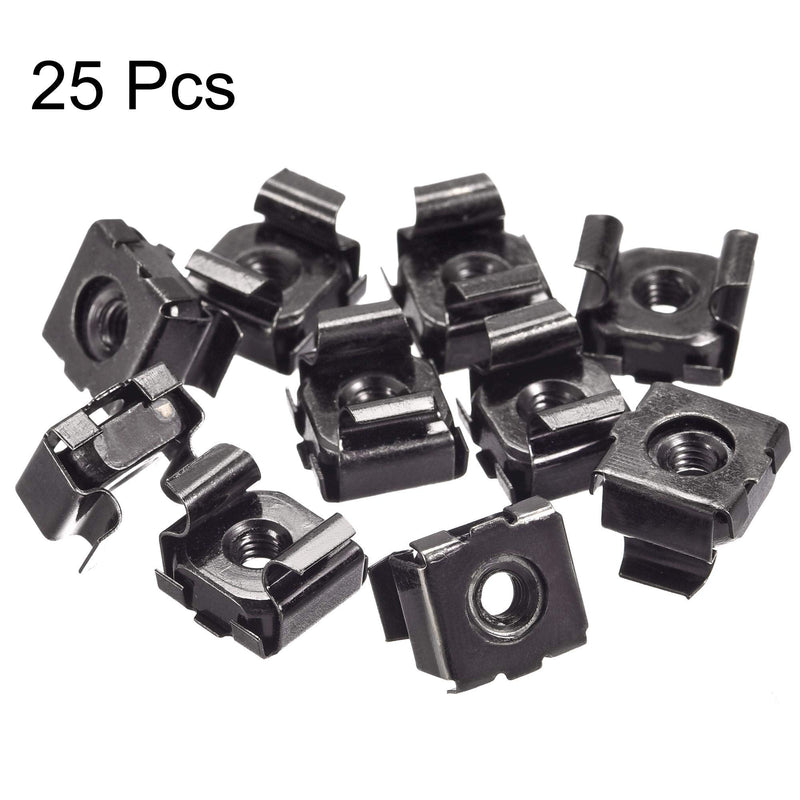 uxcell Snap-in Cage Nuts - M4 x 0.7mm Carbon Steel Metric Nut for Server Shelve Cabinet 25pcs