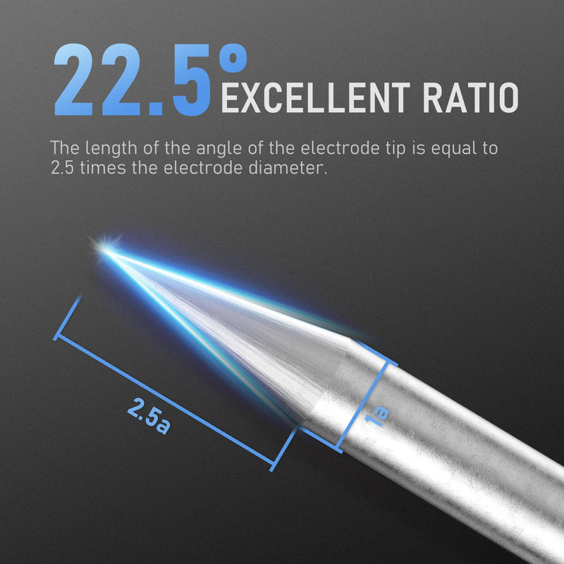 YESWELDER TIG Tungsten Electrode Pre-Sharpened Welding Tungsten Rod 2% Lanthanated 3/32" x 7" (Blue, WL20/EWLa-2) 10-pk 3/32'' Blue (2% Lanthanated)