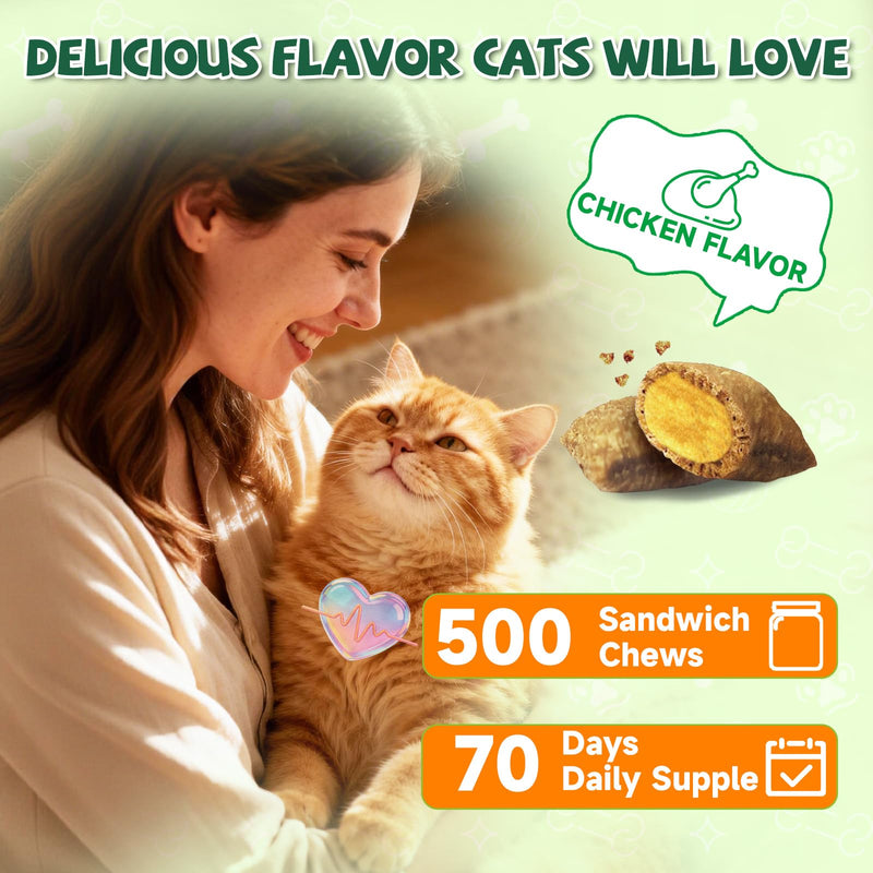 Taurine for Cat Vitamins Treat - 70 Days Supply Cat Multivitamin for Cats, Supports Feline Heart & Vision, Skin Coat, Joint, Immune, Digestion, 19 in 1 Taurine Supplement for Cats Taurine, Mineral