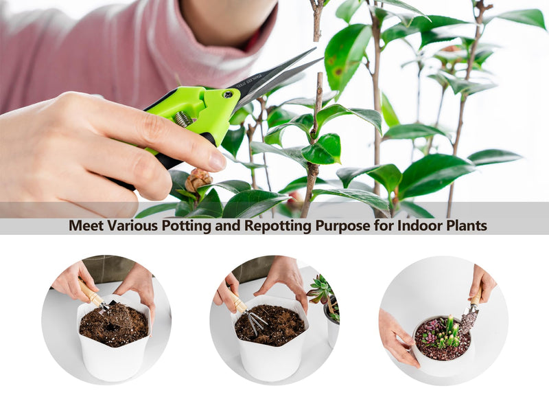 Plant Repotting Mat, 5Pcs Succulent Tools Mini Garden Small Gardening Tools Indoor, Pruning Shear Gardening Scissor, Hand kit for Bonsai, Cactus, Fairy, Houseplant Transplanting, Seedling Country Rustic Garden Tools