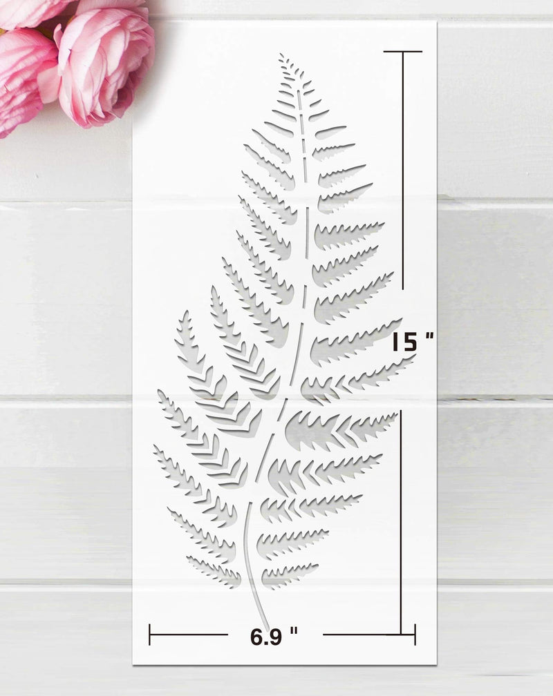 GSS Designs Wall Art Green Leaf Painting Wall Stencil (3 Pack) - Plants Stencils for Painting on Wall Canvas Furniture Floor Fabric(8x17Inch) - Reusable Stencils Template for Artwork Painting (SL-080)